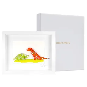 Small White Frame Dinosaur Friends