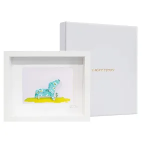 Small White Frame Dog Blue