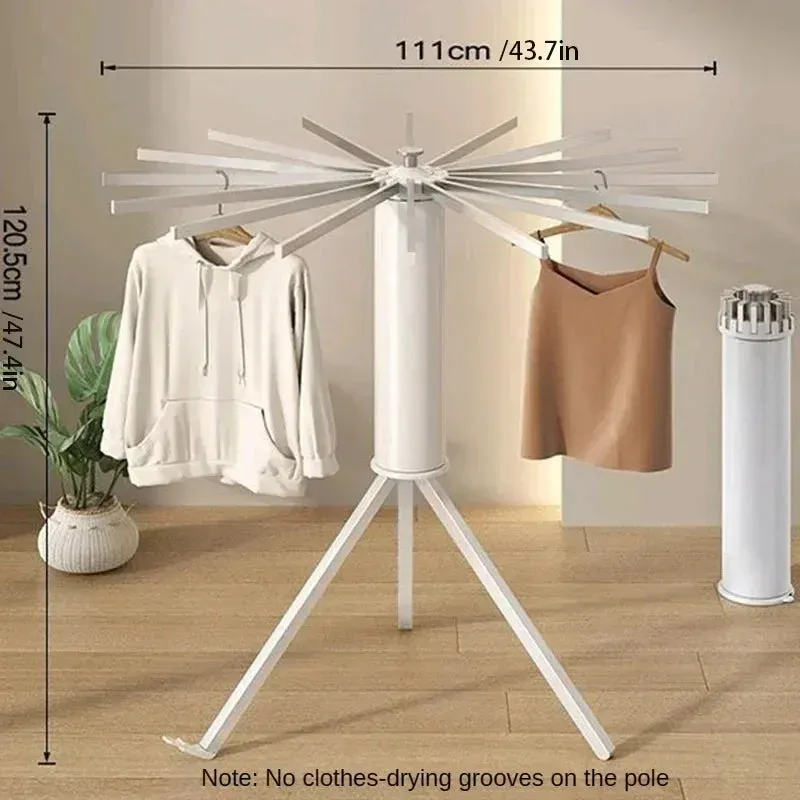 Space Saving Foldable Rotary Clothes Drying Rack