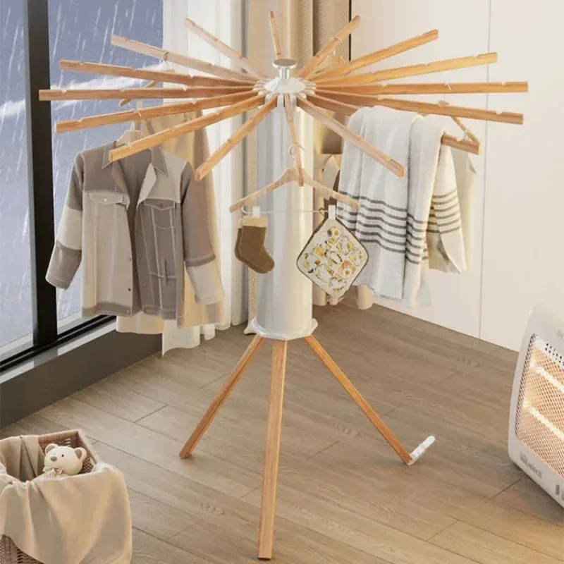 Space Saving Foldable Rotary Clothes Drying Rack