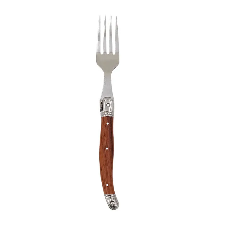 Spot Stainless Steel Steak Knife and Fork with Wood Grain Plastic Handle Steak Knife