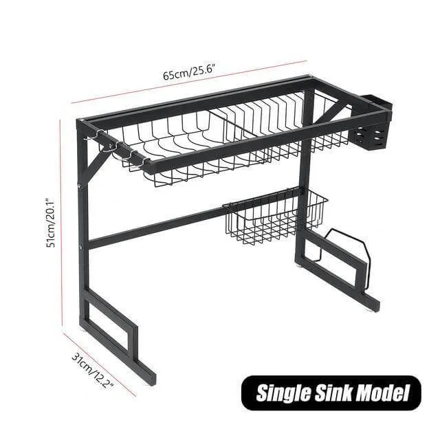 Stainless Steel Over-Sink Dish Rack Organizer