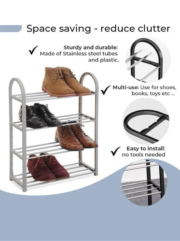 Steel Shoe Rack with 4 Shelves