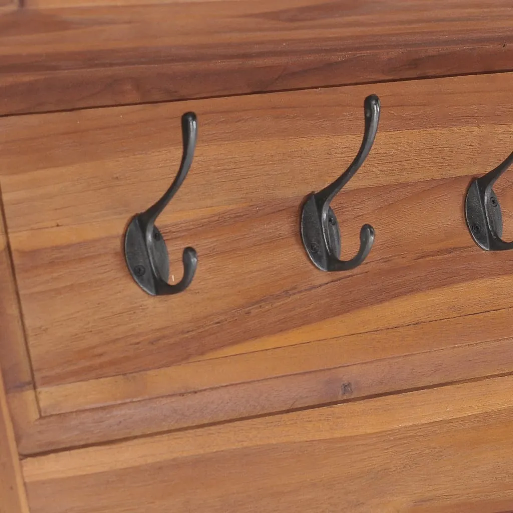 Wall Mounted Coat Rack 80x16.5x35 cm Solid Teak Wood