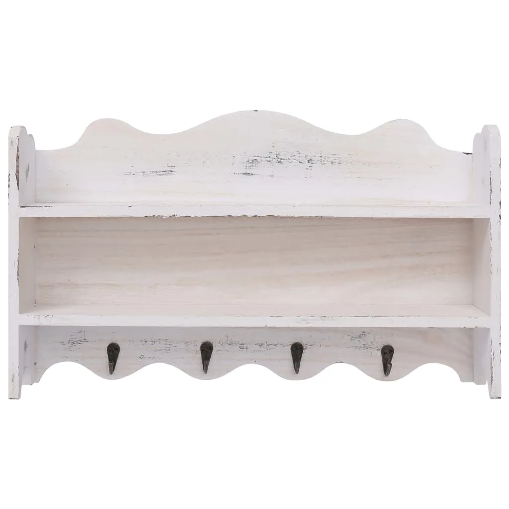 Wall Mounted Coat Rack White 50x10x30 cm Wood