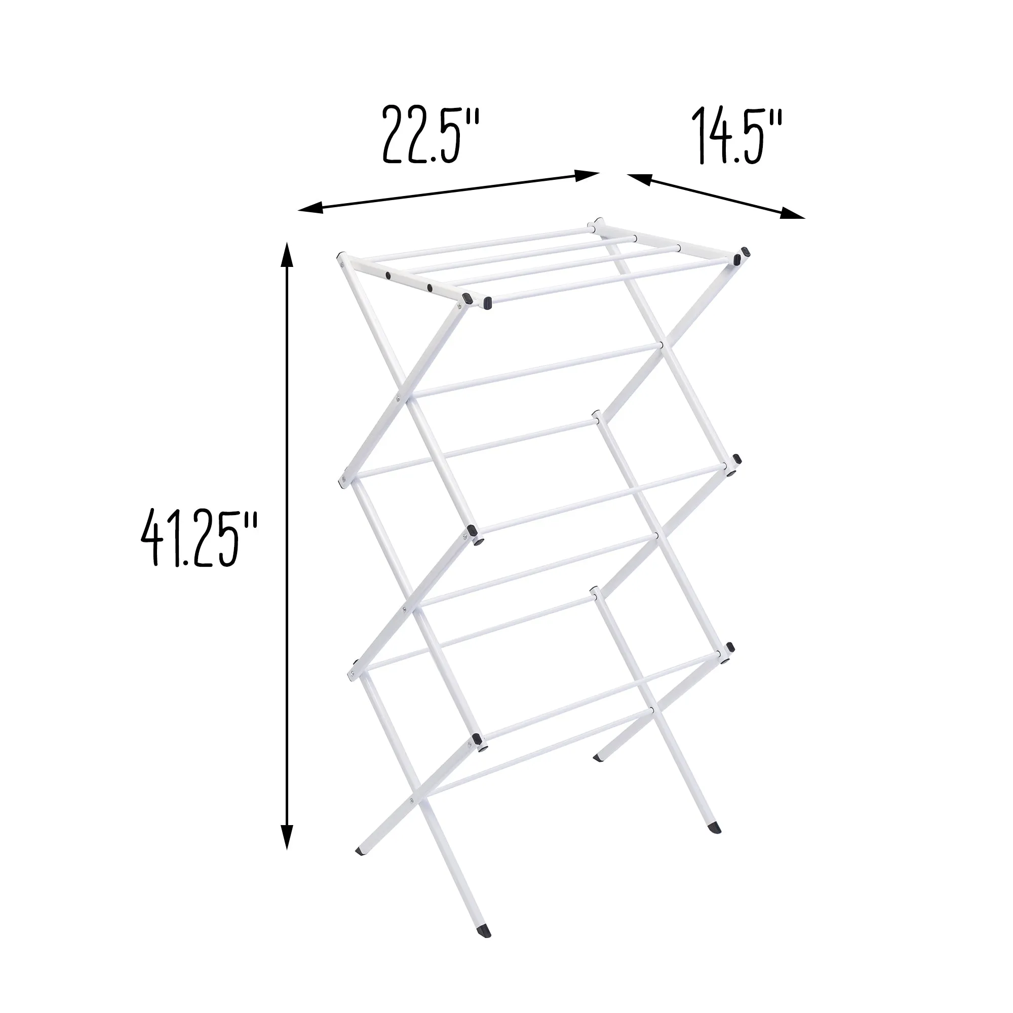 White 3-Tier Compact Folding Accordion Drying Rack