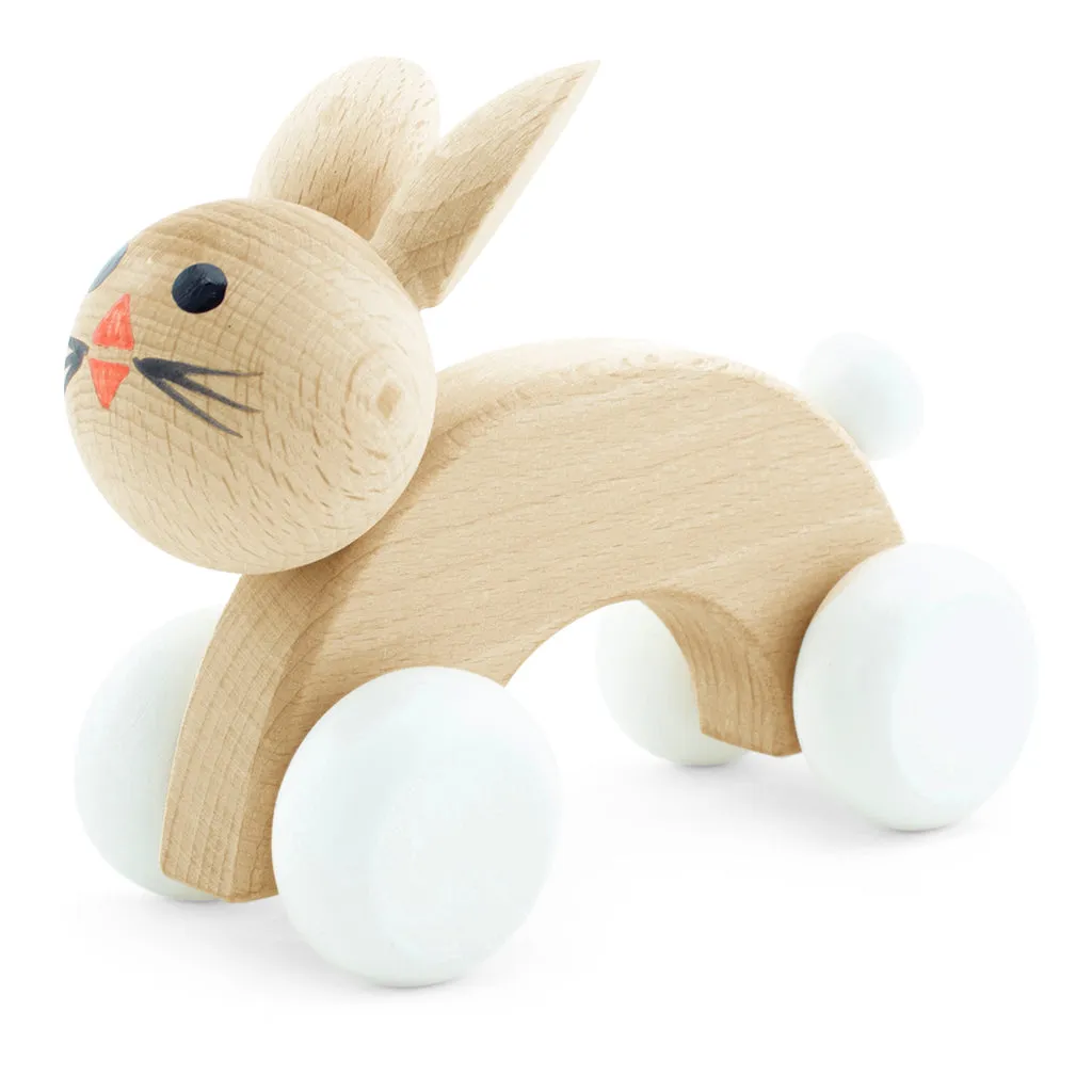 Wooden Push Along Rabbit - Cotton Tail