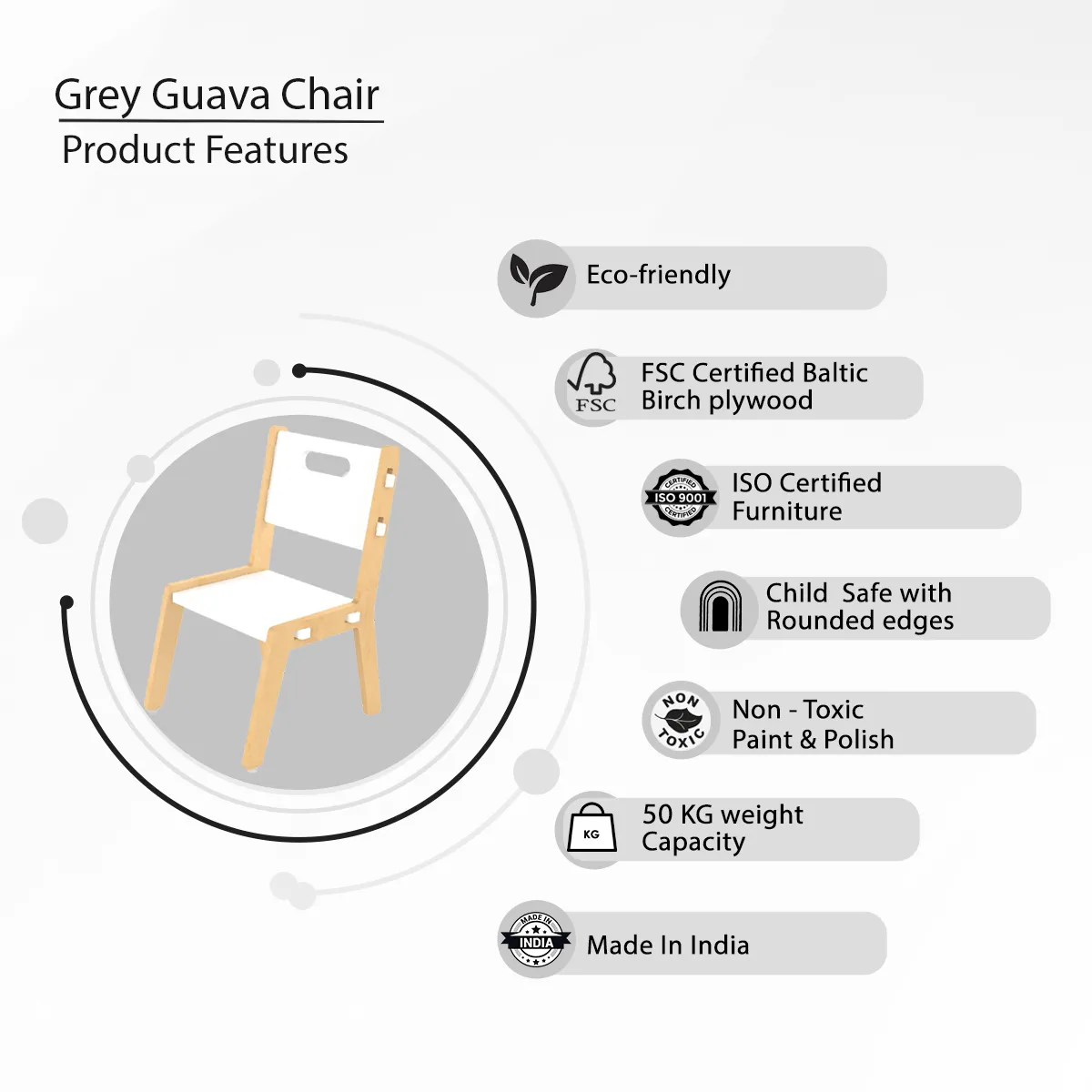 X&Y Grey Guava Chair - White